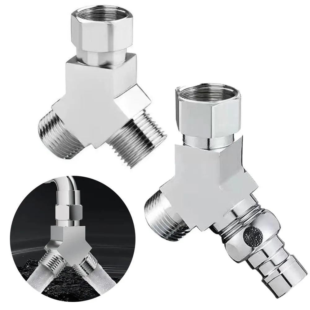 G1/2 Thread Water Pipe Adapter Female/Male Thread 3 Way Y-Valve Diverter Multi-purpose Rustproof Three Way Connector
