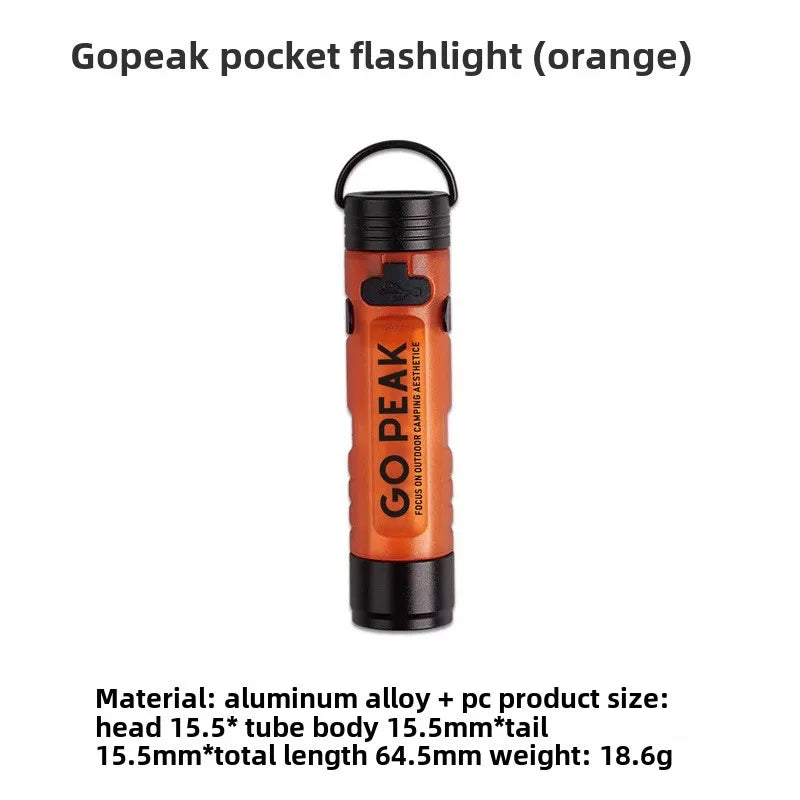 Gopeak 5050 Mini USB Rechargeable LED Pocket Flashlight Clip-on Hat Light Keychain Torch for Camping Hiking Outdoor Portable
