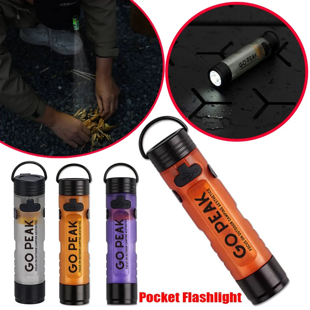 Gopeak 5050 Mini USB Rechargeable LED Pocket Flashlight Clip-on Hat Light Keychain Torch for Camping Hiking Outdoor Portable