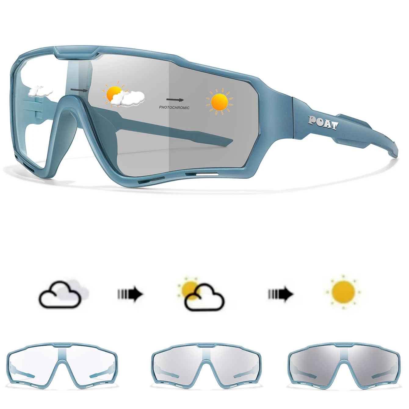 Fashion Brand Men Women Bicycle Photochromic Eyewear MTB Bike Fishing Running Cycling Sports Sunlasses Comfortable Goggles