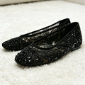 Luxury Designer Ballet Flats for Women Fashion String Bead Sequin Detail Breathable Mary Jane Shoes Comfortable Summer Loafers