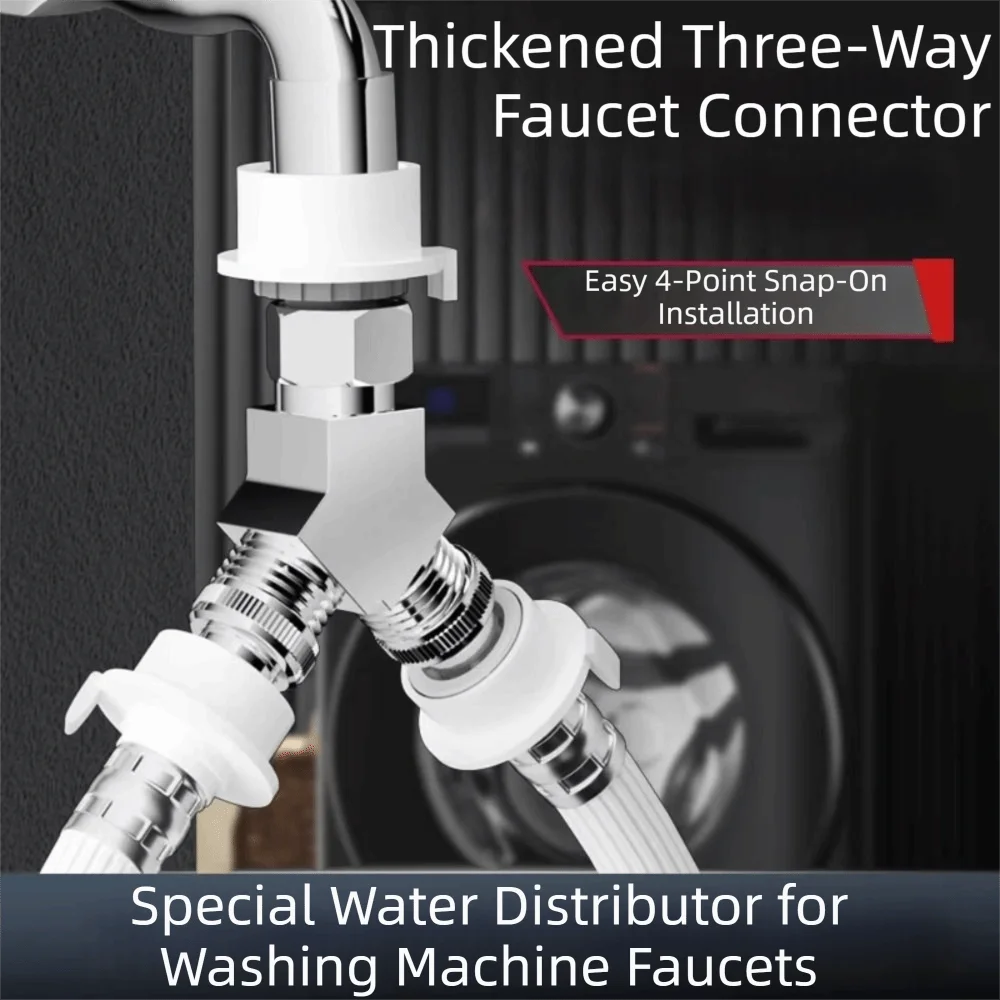 G1/2 Thread Water Pipe Adapter Female/Male Thread 3 Way Y-Valve Diverter Multi-purpose Rustproof Three Way Connector