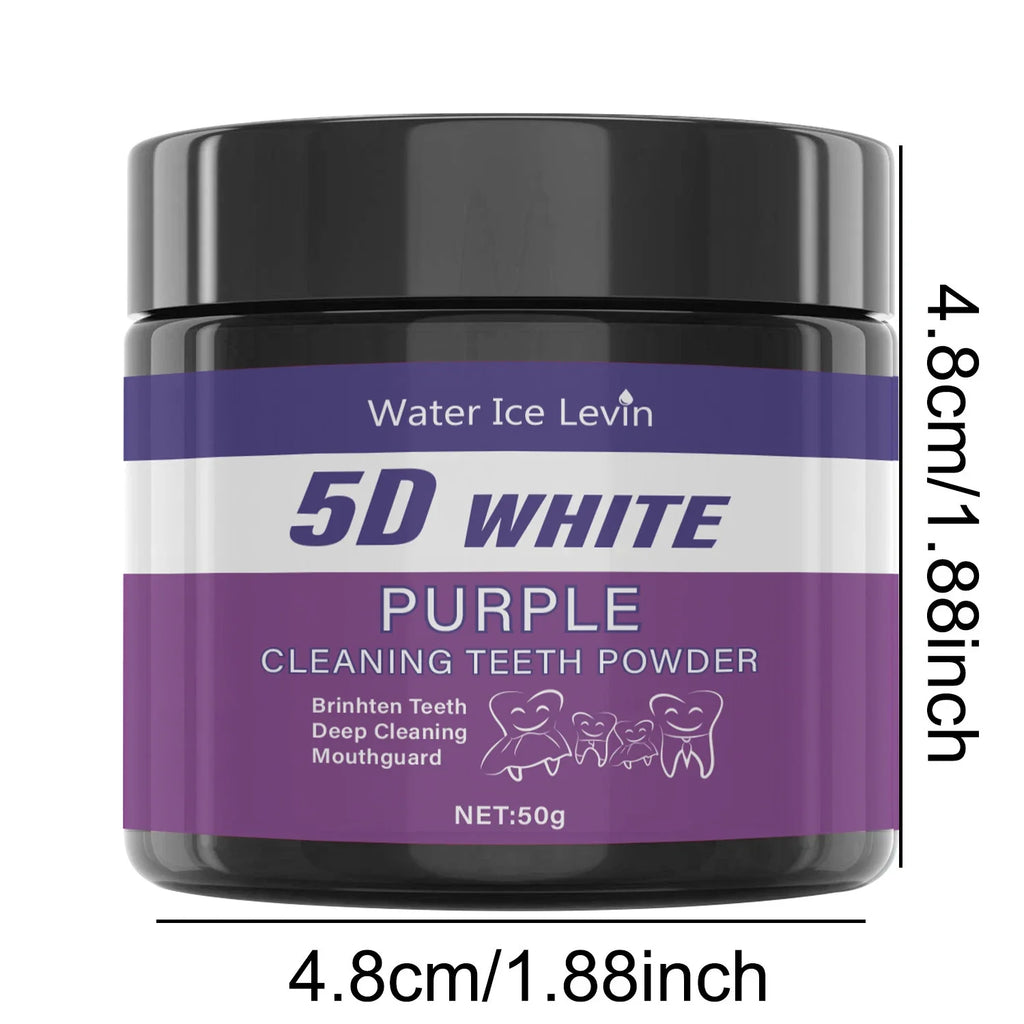 Purple Teeth Cleaning Powder - No Sulfuric Acid, Deep Cleansing and Polishing, Whitens Teeth Within 5 Days, Portable Daily Use