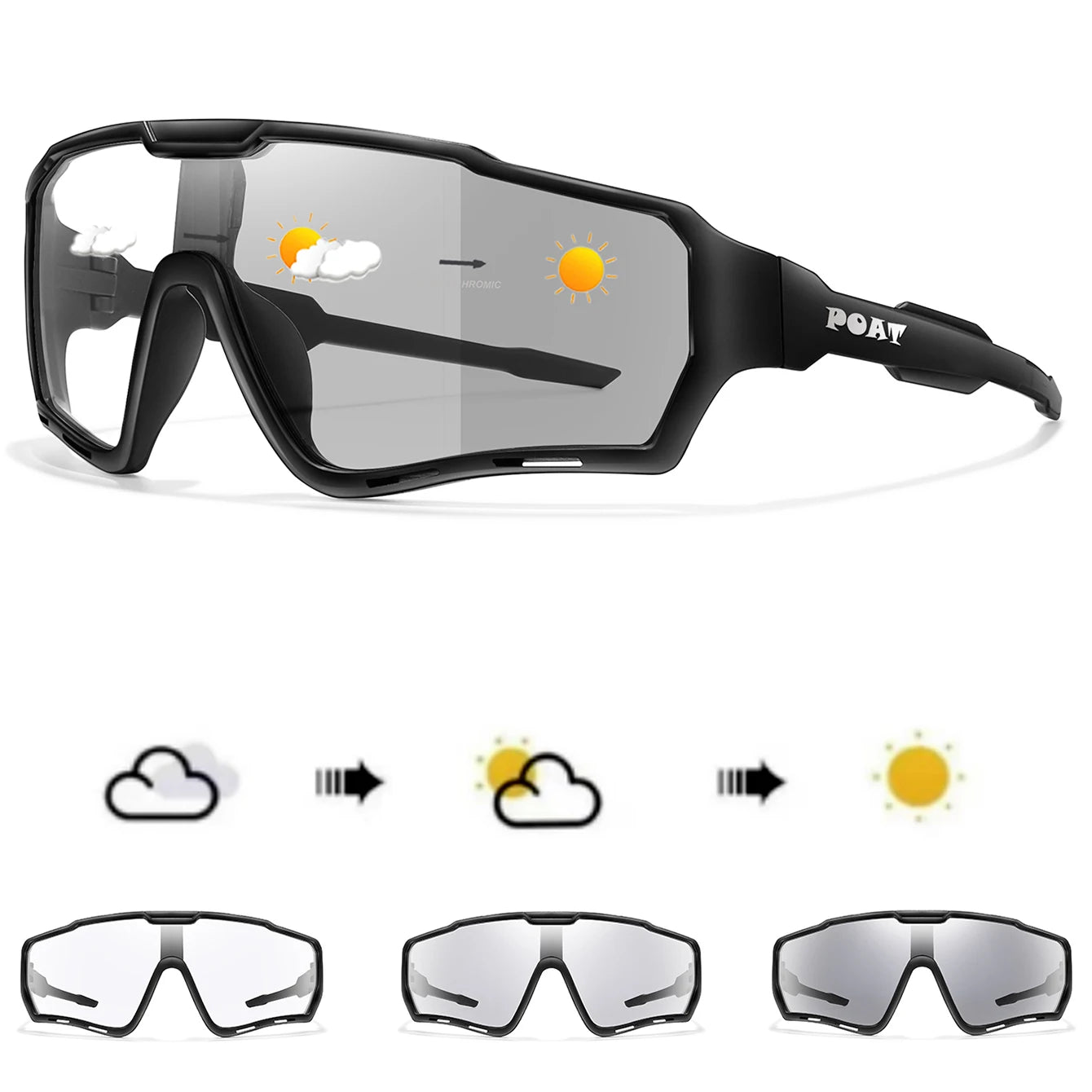 Fashion Brand Men Women Bicycle Photochromic Eyewear MTB Bike Fishing Running Cycling Sports Sunlasses Comfortable Goggles