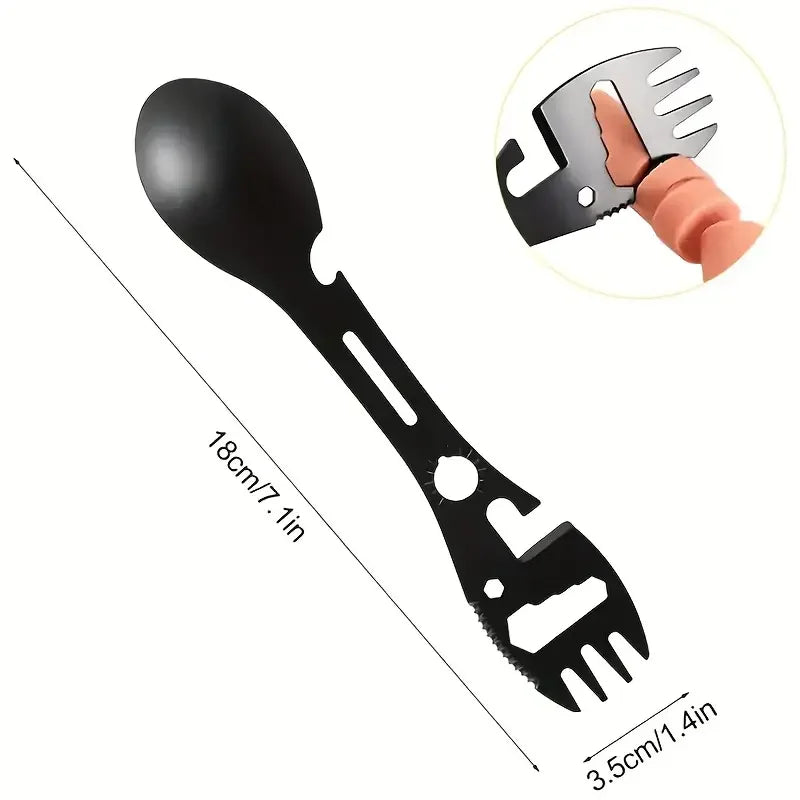2026 NEW1PCS-Lightweight Outdoor Fork Spoon Camping Tool with Bottle Opener Versatile Survival Tactical Utility for Easy Dining.